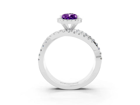 White gold Pear Cut Cut Halo Split Shank Prong Setting Ring_27