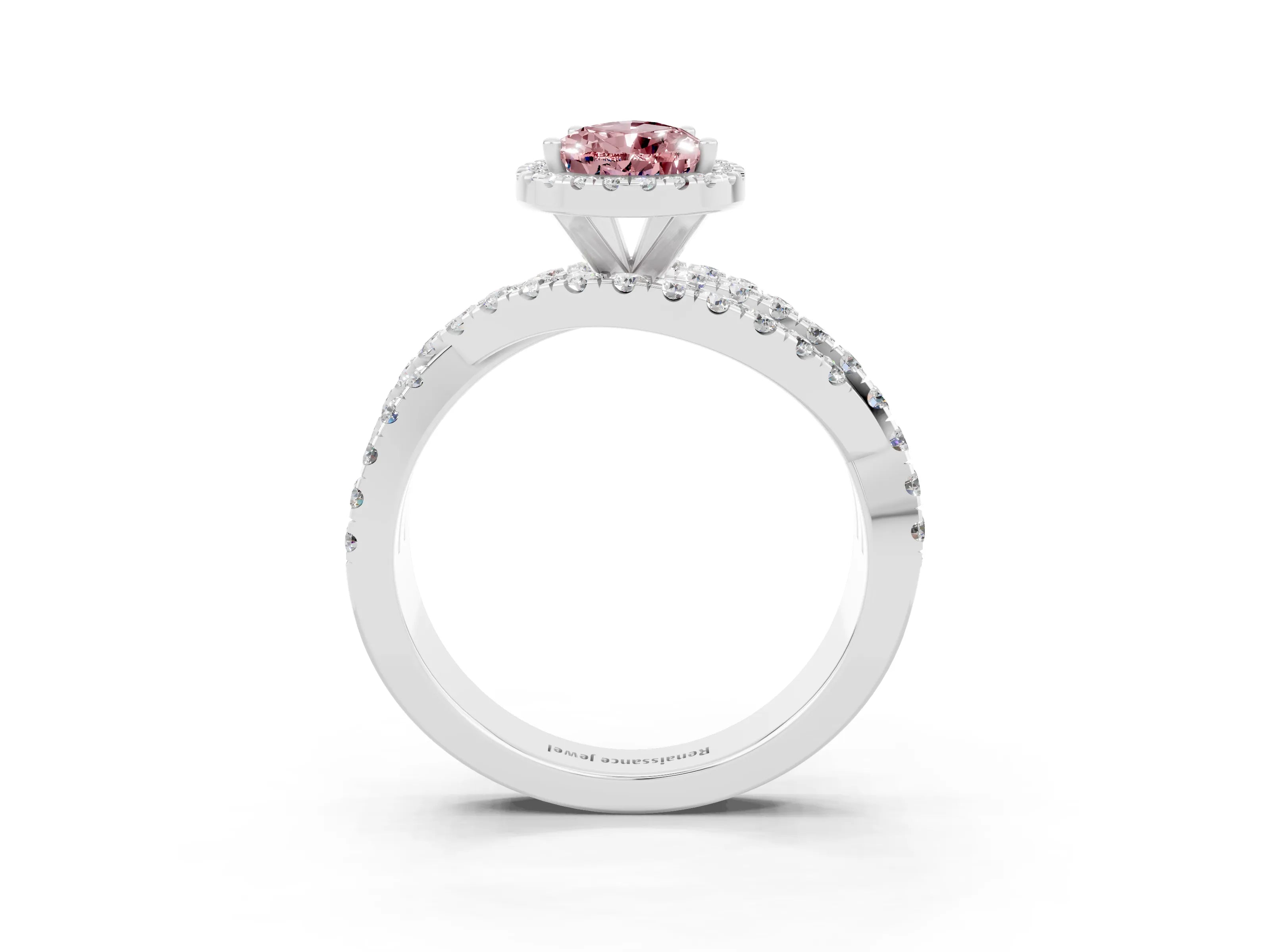 White gold Pear Cut Cut Halo Split Shank Prong Setting Ring_27