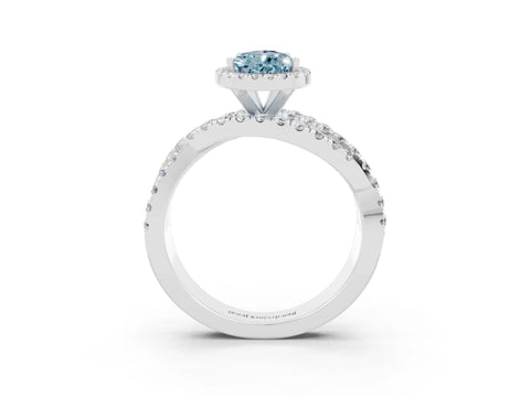 White gold Pear Cut Cut Halo Split Shank Prong Setting Ring_27