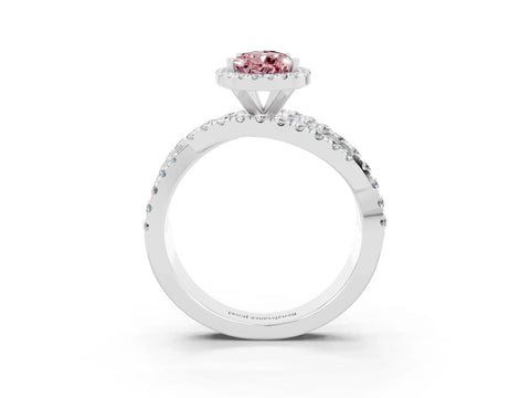 White gold Pear Cut Cut Halo Split Shank Prong Setting Ring_27