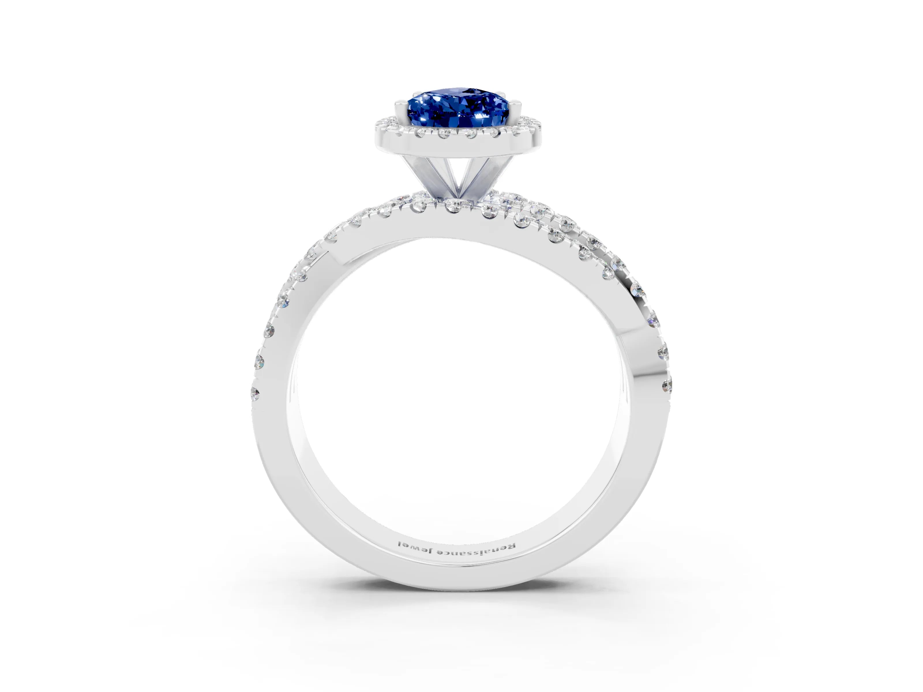 White gold Pear Cut Cut Halo Split Shank Prong Setting Ring_27