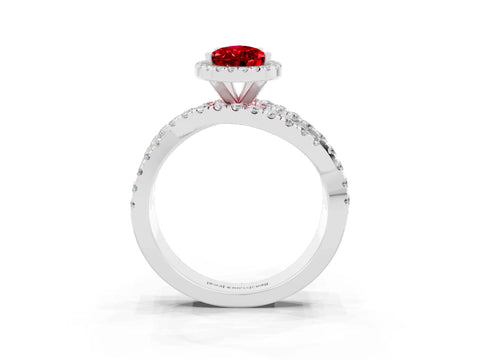 White gold Pear Cut Cut Halo Split Shank Prong Setting Ring_27
