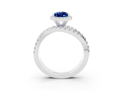 White gold Pear Cut Cut Halo Split Shank Prong Setting Ring_27