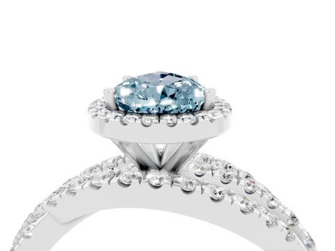 White gold Pear Cut Cut Halo Split Shank Prong Setting Ring_28