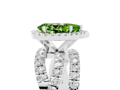 White gold Pear Cut Cut Halo Split Shank Prong Setting Ring_29