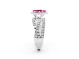 White gold Pear Cut Cut Halo Split Shank Prong Setting Ring_2