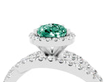 White gold Pear Cut Cut Halo Split Shank Prong Setting Ring_4