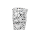White gold Pear Cut Cut Milgrain Pave Diamond Engagement Ring with Four-Prong Setting_8