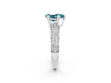 White gold Pear Cut Cut Pave Diamond Engagement Ring with Channel Set Band and Four-Prong Setting_2