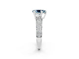 White gold Pear Cut Cut Pave Diamond Engagement Ring with Channel Set Band and Four-Prong Setting_2