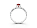 White gold Pear Cut Cut Pave Diamond Engagement Ring with Channel Set Band and Four-Prong Setting_3
