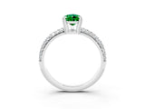 White gold Pear Cut Cut Pave Diamond Engagement Ring with Channel Set Band and Four-Prong Setting_3