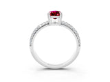 White gold Pear Cut Cut Pave Diamond Engagement Ring with Channel Set Band and Four-Prong Setting_3