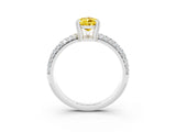 White gold Pear Cut Cut Pave Diamond Engagement Ring with Channel Set Band and Four-Prong Setting_3