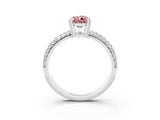 White gold Pear Cut Cut Pave Diamond Engagement Ring with Channel Set Band and Four-Prong Setting_3