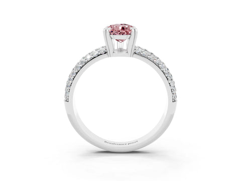White gold Pear Cut Cut Pave Diamond Engagement Ring with Channel Set Band and Four-Prong Setting_3