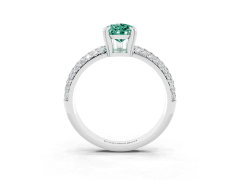 White gold Pear Cut Cut Pave Diamond Engagement Ring with Channel Set Band and Four-Prong Setting_3