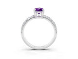 White gold Pear Cut Cut Pave Diamond Engagement Ring with Channel Set Band and Four-Prong Setting_3