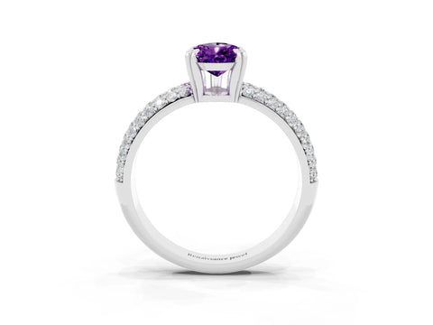 White gold Pear Cut Cut Pave Diamond Engagement Ring with Channel Set Band and Four-Prong Setting_3