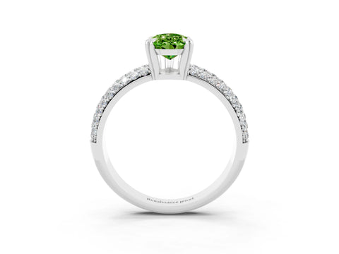 White gold Pear Cut Cut Pave Diamond Engagement Ring with Channel Set Band and Four-Prong Setting_3