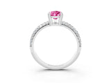 White gold Pear Cut Cut Pave Diamond Engagement Ring with Channel Set Band and Four-Prong Setting_3