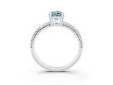 White gold Pear Cut Cut Pave Diamond Engagement Ring with Channel Set Band and Four-Prong Setting_3