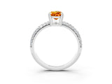 White gold Pear Cut Cut Pave Diamond Engagement Ring with Channel Set Band and Four-Prong Setting_3