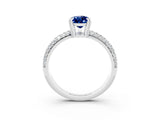 White gold Pear Cut Cut Pave Diamond Engagement Ring with Channel Set Band and Four-Prong Setting_3