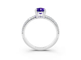 White gold Pear Cut Cut Pave Diamond Engagement Ring with Channel Set Band and Four-Prong Setting_3