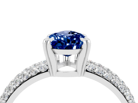White gold Pear Cut Cut Pave Diamond Engagement Ring with Channel Set Band and Four-Prong Setting_4