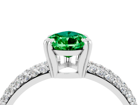 White gold Pear Cut Cut Pave Diamond Engagement Ring with Channel Set Band and Four-Prong Setting_4
