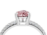 White gold Pear Cut Cut Pave Diamond Engagement Ring with Channel Set Band and Four-Prong Setting_4