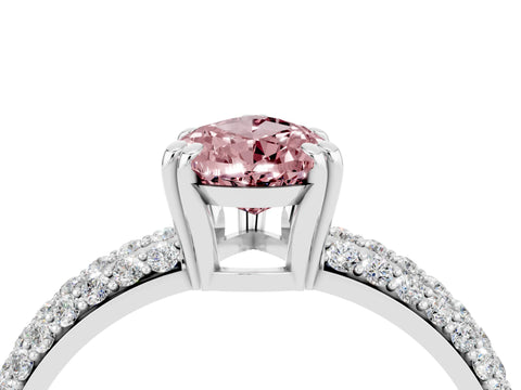 White gold Pear Cut Cut Pave Diamond Engagement Ring with Channel Set Band and Four-Prong Setting_4