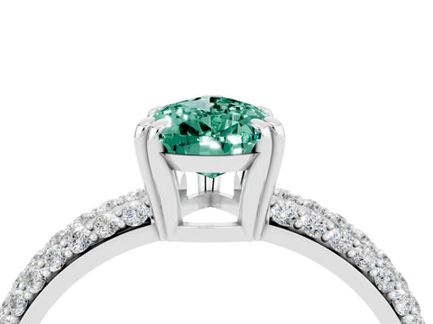 White gold Pear Cut Cut Pave Diamond Engagement Ring with Channel Set Band and Four-Prong Setting_4