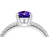 White gold Pear Cut Cut Pave Diamond Engagement Ring with Channel Set Band and Four-Prong Setting_4