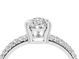 White gold Pear Cut Cut Pave Diamond Engagement Ring with Channel Set Band and Four-Prong Setting_4