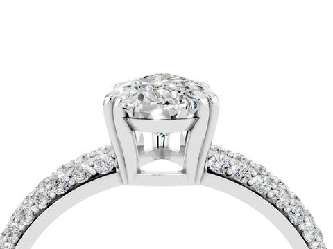 White gold Pear Cut Cut Pave Diamond Engagement Ring with Channel Set Band and Four-Prong Setting_4