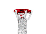 White gold Pear Cut Cut Pave Diamond Engagement Ring with Channel Set Band and Four-Prong Setting_5