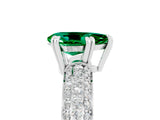 White gold Pear Cut Cut Pave Diamond Engagement Ring with Channel Set Band and Four-Prong Setting_5