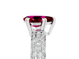White gold Pear Cut Cut Pave Diamond Engagement Ring with Channel Set Band and Four-Prong Setting_5