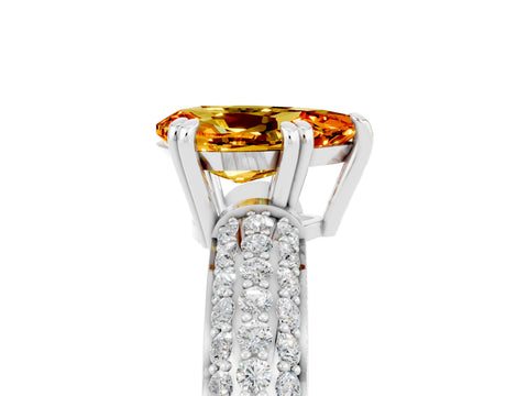 White gold Pear Cut Cut Pave Diamond Engagement Ring with Channel Set Band and Four-Prong Setting_5