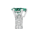 White gold Pear Cut Cut Pave Diamond Engagement Ring with Channel Set Band and Four-Prong Setting_5