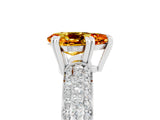 White gold Pear Cut Cut Pave Diamond Engagement Ring with Channel Set Band and Four-Prong Setting_5
