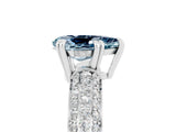 White gold Pear Cut Cut Pave Diamond Engagement Ring with Channel Set Band and Four-Prong Setting_5