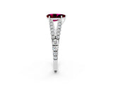 White gold Pear Cut Cut Split Shank Pave Diamond Engagement Ring with Four-Prong Setting_2
