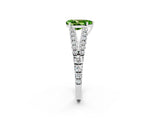 White gold Pear Cut Cut Split Shank Pave Diamond Engagement Ring with Four-Prong Setting_2