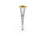 White gold Pear Cut Cut Split Shank Pave Diamond Engagement Ring with Four-Prong Setting_2