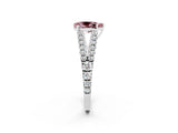 White gold Pear Cut Cut Split Shank Pave Diamond Engagement Ring with Four-Prong Setting_2