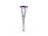 White gold Pear Cut Cut Split Shank Pave Diamond Engagement Ring with Four-Prong Setting_2