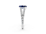 White gold Pear Cut Cut Split Shank Pave Diamond Engagement Ring with Four-Prong Setting_2